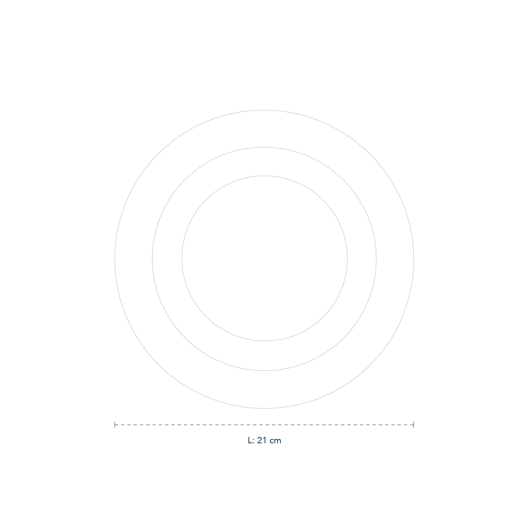 Line drawing of White Fluted Deep Plate 21 cm